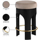  Meridian Bocceli Taupe Velvet Upholstered Counter Stool IMAGE 8
