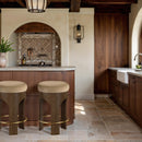  Meridian Bocceli Beige Velvet Upholstered Counter Stool IMAGE 2