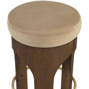  Meridian Bocceli Beige Velvet Upholstered Counter Stool IMAGE 4