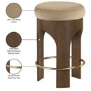  Meridian Bocceli Beige Velvet Upholstered Counter Stool IMAGE 7