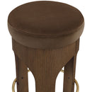  Meridian Bocceli Brown Velvet Upholstered Counter Stool IMAGE 4