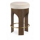  Meridian Bocceli Cream Velvet Upholstered Counter Stool IMAGE 1