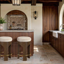  Meridian Bocceli Cream Velvet Upholstered Counter Stool IMAGE 2