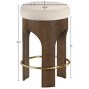  Meridian Bocceli Cream Velvet Upholstered Counter Stool IMAGE 6