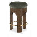  Meridian Bocceli Green Velvet Upholstered Counter Stool IMAGE 1