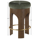  Meridian Bocceli Green Velvet Upholstered Counter Stool IMAGE 6