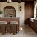  Meridian Bocceli Taupe Velvet Upholstered Counter Stool IMAGE 2