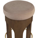  Meridian Bocceli Taupe Velvet Upholstered Counter Stool IMAGE 4