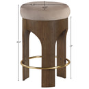  Meridian Bocceli Taupe Velvet Upholstered Counter Stool IMAGE 6