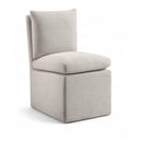  Meridian Nelori Beige Linen Textured Performance Fabric Upholstered Dining Chair IMAGE 1
