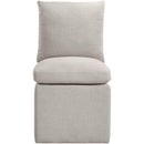  Meridian Nelori Beige Linen Textured Performance Fabric Upholstered Dining Chair IMAGE 3