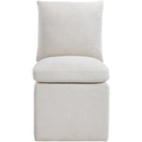  Meridian Nelori Cream Linen Textured Performance Fabric Upholstered Dining Chair IMAGE 3