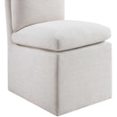  Meridian Nelori Cream Linen Textured Performance Fabric Upholstered Dining Chair IMAGE 6