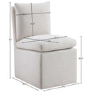  Meridian Nelori Cream Linen Textured Performance Fabric Upholstered Dining Chair IMAGE 8