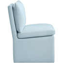  Meridian Nelori Light Blue Linen Textured Performance Fabric Upholstered Dining Chair IMAGE 4