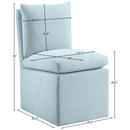  Meridian Nelori Light Blue Linen Textured Performance Fabric Upholstered Dining Chair IMAGE 8
