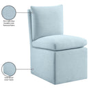  Meridian Nelori Light Blue Linen Textured Performance Fabric Upholstered Dining Chair IMAGE 9