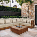  Meridian Mirella Natural Teak Wood Outdoor Patio Coffee Table IMAGE 2