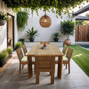  Meridian Mirella 78.75" Natural Teak Wood Outdoor Patio Dining Table IMAGE 2