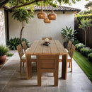  Meridian Mirella 96" Natural Teak Wood Outdoor Patio Dining Table IMAGE 2