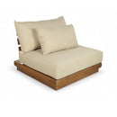  Meridian Mirella Tan Water Resistant Fabric Upholstered Outdoor Patio Modular Armless Chair IMAGE 1