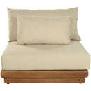  Meridian Mirella Tan Water Resistant Fabric Upholstered Outdoor Patio Modular Armless Chair IMAGE 3