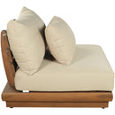  Meridian Mirella Tan Water Resistant Fabric Upholstered Outdoor Patio Modular Armless Chair IMAGE 4