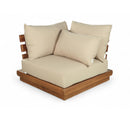  Meridian Mirella Tan Water Resistant Fabric Upholstered Outdoor Patio Modular Corner Chair IMAGE 1