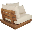  Meridian Mirella Tan Water Resistant Fabric Upholstered Outdoor Patio Modular Corner Chair IMAGE 4