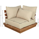  Meridian Mirella Tan Water Resistant Fabric Upholstered Outdoor Patio Modular Corner Chair IMAGE 7