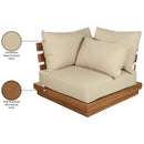  Meridian Mirella Tan Water Resistant Fabric Upholstered Outdoor Patio Modular Corner Chair IMAGE 8