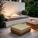  Meridian Mirella Tan Water Resistant Fabric Upholstered Outdoor Patio Modular Ottoman IMAGE 2