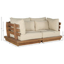  Meridian Mirella 76" Tan Water Resistant Fabric Upholstered 2 pc Outdoor Patio Modular Loveseat IMAGE 7