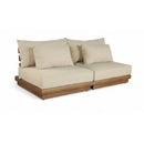  Meridian Mirella 74" Tan Water Resistant Fabric Upholstered 2 pc Outdoor Patio Modular Loveseat IMAGE 1