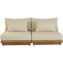  Meridian Mirella 74" Tan Water Resistant Fabric Upholstered 2 pc Outdoor Patio Modular Loveseat IMAGE 3