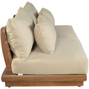  Meridian Mirella 74" Tan Water Resistant Fabric Upholstered 2 pc Outdoor Patio Modular Loveseat IMAGE 4