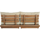  Meridian Mirella 74" Tan Water Resistant Fabric Upholstered 2 pc Outdoor Patio Modular Loveseat IMAGE 5