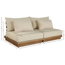  Meridian Mirella 74" Tan Water Resistant Fabric Upholstered 2 pc Outdoor Patio Modular Loveseat IMAGE 7