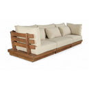  Meridian Mirella 113" Tan Water Resistant Fabric Upholstered 3 pc Outdoor Patio Modular Sofa IMAGE 1