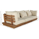  Meridian Mirella 113" Tan Water Resistant Fabric Upholstered 3 pc Outdoor Patio Modular Sofa IMAGE 7