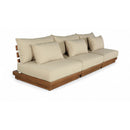  Meridian Mirella 111" Tan Water Resistant Fabric Upholstered 3 pc Outdoor Patio Modular Sofa IMAGE 1