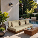 Meridian Mirella 111" Tan Water Resistant Fabric Upholstered 3 pc Outdoor Patio Modular Sofa IMAGE 2