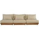  Meridian Mirella 111" Tan Water Resistant Fabric Upholstered 3 pc Outdoor Patio Modular Sofa IMAGE 3