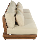  Meridian Mirella 111" Tan Water Resistant Fabric Upholstered 3 pc Outdoor Patio Modular Sofa IMAGE 4