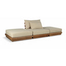  Meridian Mirella 111" Tan Water Resistant Fabric Upholstered 3 pc Outdoor Patio Modular Sofa IMAGE 1