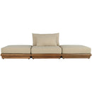  Meridian Mirella 111" Tan Water Resistant Fabric Upholstered 3 pc Outdoor Patio Modular Sofa IMAGE 3