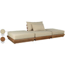  Meridian Mirella 111" Tan Water Resistant Fabric Upholstered 3 pc Outdoor Patio Modular Sofa IMAGE 8