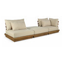  Meridian Mirella 112" Tan Water Resistant Fabric Upholstered 3 pc Outdoor Patio Modular Sofa IMAGE 1