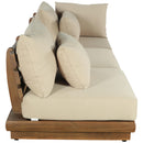  Meridian Mirella 112" Tan Water Resistant Fabric Upholstered 3 pc Outdoor Patio Modular Sofa IMAGE 4