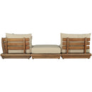  Meridian Mirella 112" Tan Water Resistant Fabric Upholstered 3 pc Outdoor Patio Modular Sofa IMAGE 5